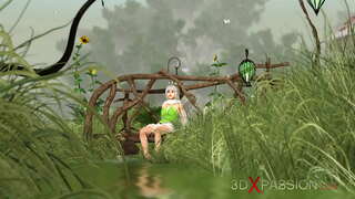 Moto ngono! Horny fairy nzuri na mbilikimo katika kijiji