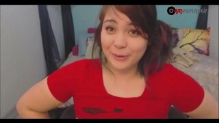 BBW Kijana Camgirl Moans na Masturbates